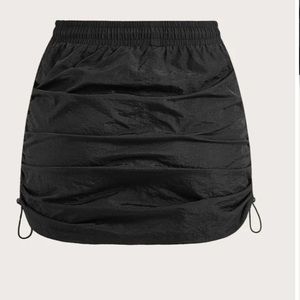 Drawstring Side Ruched Bodycon Skirt
